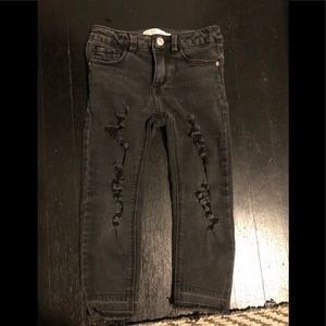 Black/Grey Girls distressed size 4 jeans